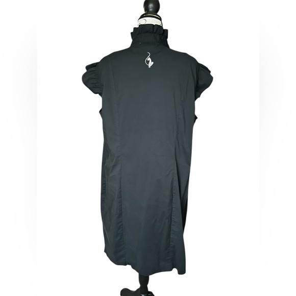 Baby Phat Y2K vintage black button up midi dress with ruffled cap sleeve size 1X - Picture 4 of 14